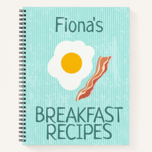 Carnet Recettes petit-déjeuner Personnalisé Turquoise
