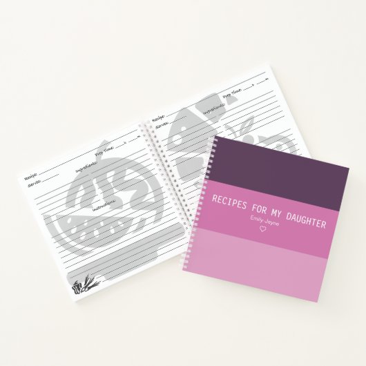 Carnet Recettes pour ma fille Keepsaké moderne (Intérieur)