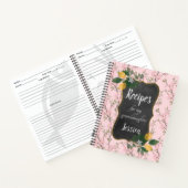 Carnet Recettes pour ma petite-fille sur Pink Floral (Intérieur)
