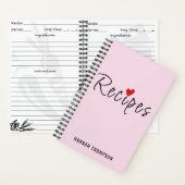Carnet Recettes romantiques personnalisées Écrivez vos pr (À l'intérieur)