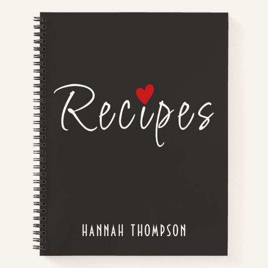 Carnet Recettes romantiques personnalisées Écrivez vos pr (Devant)