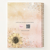 Carnet Recettes rose or parties scintillant tournesol mon (Dos)