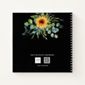 Carnet Recettes tournesol eucalyptus vert script noir (Dos)