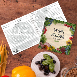 Carnet Recettes végétaliennes personnalisées pour ma fill