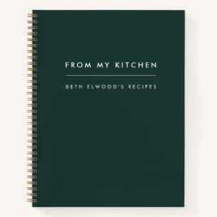 Carnet Recettes   Vert foncé tendance moderne de ma cuisi
