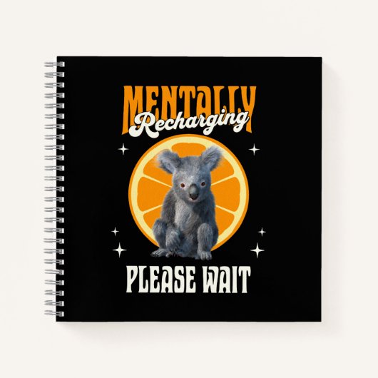 Carnet Recharge mental de koala introverti design (Devant)