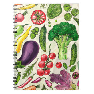 Carnet Récolte de légumes et d'herbes sur le blanc