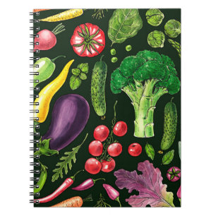Carnet Récolte de légumes et d'herbes sur le noir