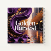 Carnet Récolte dorée design luxe léopard violet automne (Dos)