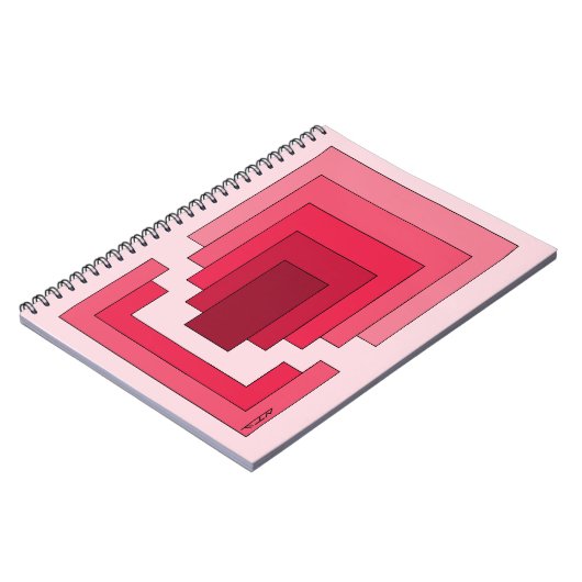 Carnet Rectangle Abstrait en rouge (Côté gauche)