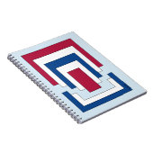 Carnet Rectangle Abstrait en rouge, blanc et bleu (Côté Droit)