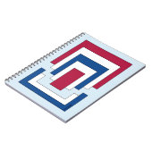 Carnet Rectangle Abstrait en rouge, blanc et bleu (Côté gauche)