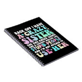 Carnet Recule J'Ai Une Fou Soeur (Côté Droit)