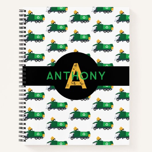 Carnet Recyclage de déchets Camion Enfants Monogramme Éco (Devant)