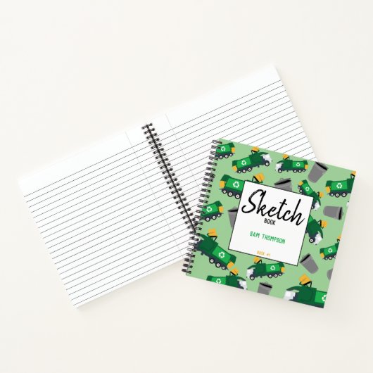 Carnet Recyclage des déchets Camion Motif enfants Sketchb (Intérieur)
