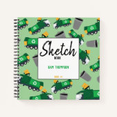 Carnet Recyclage des déchets Camion Motif enfants Sketchb (Devant)