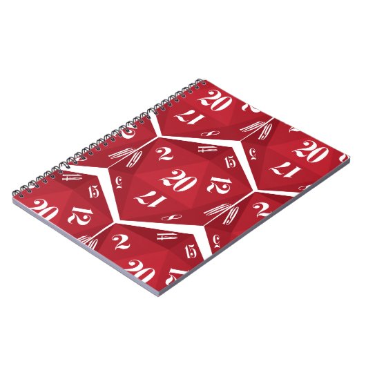 Carnet Red-20-Sided-Dice-Pattern (Côté gauche)