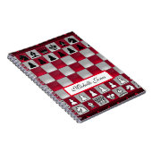 Carnet Red and Black Chessboard Ajouter votre nom Homesch (Côté Droit)