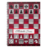 Carnet Red and Black Chessboard Ajouter votre nom Homesch (Devant)