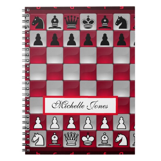 Carnet Red and Black Chessboard Ajouter votre nom Homesch (Devant)