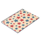 Carnet Red and Blue Stars, 4th of July, Beige Background (Côté gauche)