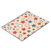 Carnet Red and Blue Stars, 4th of July, Beige Background (Côté gauche)