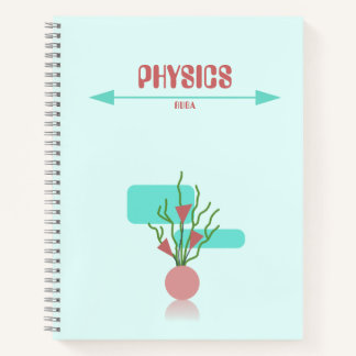 Carnet Red and cyan geometric floral Notebook