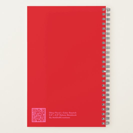 Carnet Red and Pink Floral Notebook (Verso)