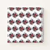 Carnet Red and Silver Elegant Flowers Birthday Guest Book (Dos)