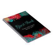 Carnet Red and Teal Blue Alcohol Ink Birthday Guest Book (Côté Droit)