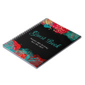 Carnet Red and Teal Blue Alcohol Ink Birthday Guest Book (Côté gauche)