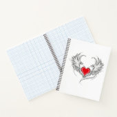 Carnet Red Angel Coeur avec ailes (Intérieur)