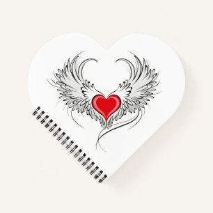 Carnet Red Angel Coeur avec ailes