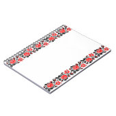 Carnet Red & Black Rose cross-stitch Russian Pattern (Côté gauche)