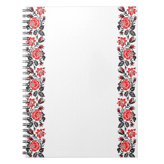 Carnet Red & Black Rose cross-stitch Russian Pattern (Devant)
