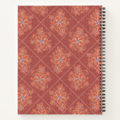 Carnet Red Boho Chic Linen Textured Floral College Custom (Dos)
