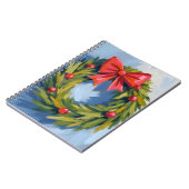 Carnet Red Bow Christmas Wreath | Watercolor (Côté gauche)