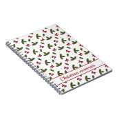 Carnet Red Bows Et Noël Holly Plante Motif & Texte (Côté Droit)
