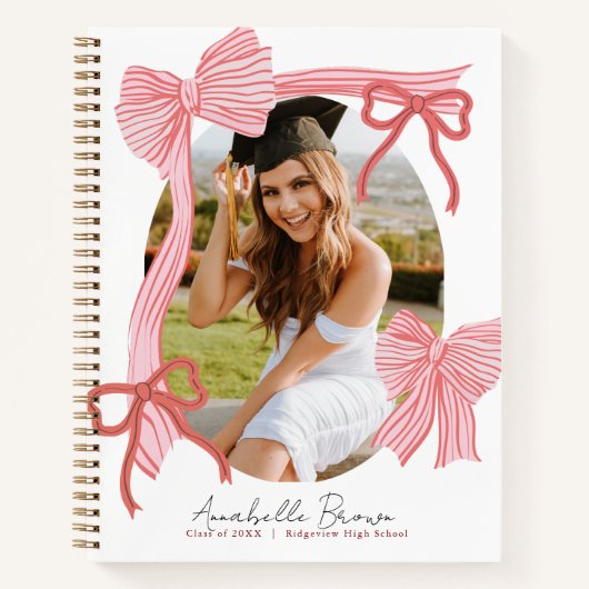 Carnet Red Bows Photo Graduation Guest Book (Devant)