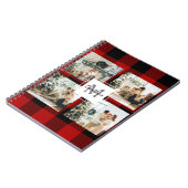 Carnet Red Buffalo Plaid & Collage Photo Avec Initiale (Côté gauche)