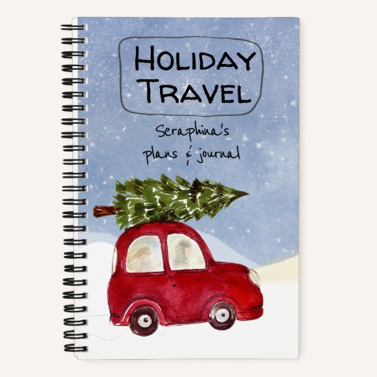 Carnet Red Car Christmas Tree Voyages (Recto)
