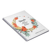 Carnet Red Cardinal Strawberries Christmas Wreath (Côté Droit)