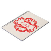 Carnet Red Chic Damask (Côté gauche)