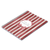 Carnet Red Cream Stripes Bow (Côté gauche)
