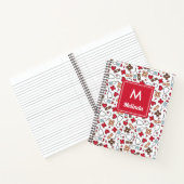 Carnet Red Cute Médicale Motif Nurse Monogrammé (Intérieur)