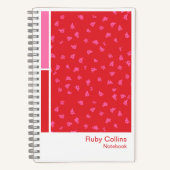 Carnet Red Ditsy Floral Vertical Palette Notebook (Recto)