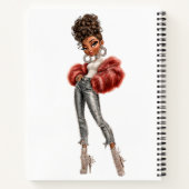 Carnet  Red Fur Glam Girl Spiral Notebook (Dos)