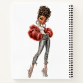 Carnet  Red Fur Glam Girl Spiral Notebook (Dos)