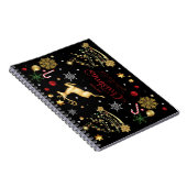 Carnet Red Gold Reindeer Joyeux sapin de Noël (Côté Droit)