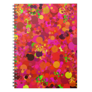Carnet Red Green Gold et points roses Motif coloré